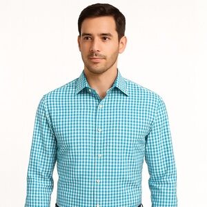 Egara Non-Iron Slim Fit Egyptian Cotton Check Shirt — 17 / 32-33